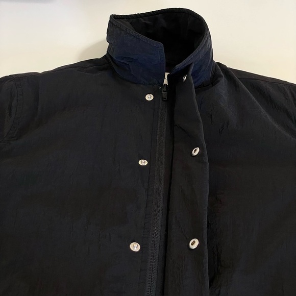 Folk Wadded Pebble Jacket Japanese Nylon Snap Zip Front Black Men’s XS - Picture 11 of 16